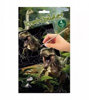 Kratzbilder "Dinosaurier" inkl. Stift - 4 Stück