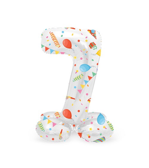 Stehender Folienballon Zahl "7" - Joyful Party - 41 cm