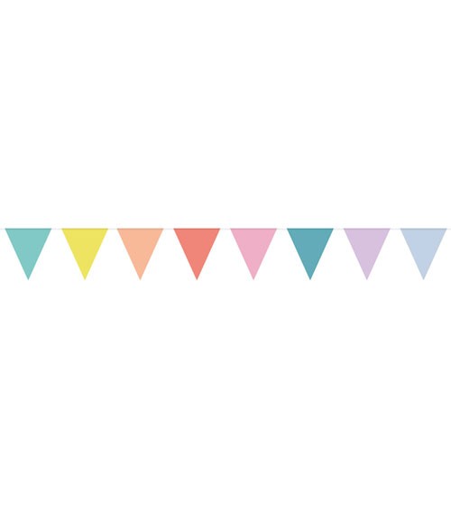 B-Ware Wimpelgirlande aus Papier - Pastell - 10 m