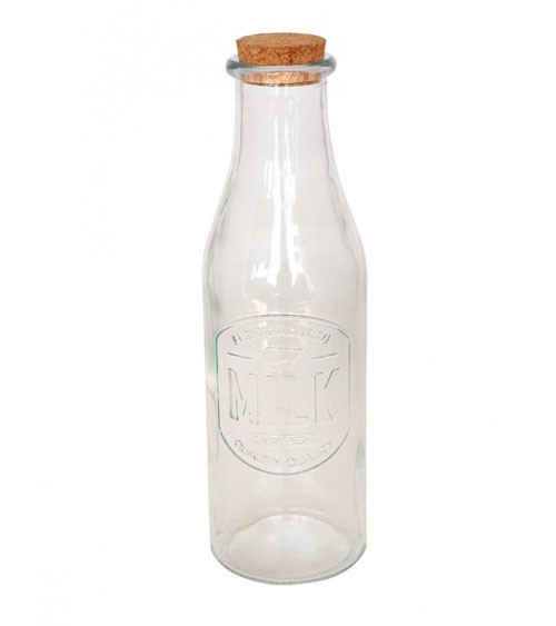 Milchflasche mit Korken - 950 ml - 8,5 x 28 cm
