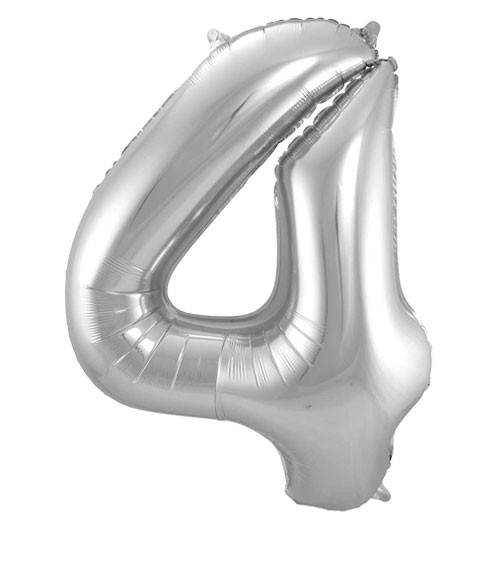SuperShape Folienballon "4" - silber