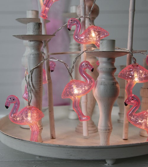 LED-Party-Girlande "Flamingos" - 2,3 m