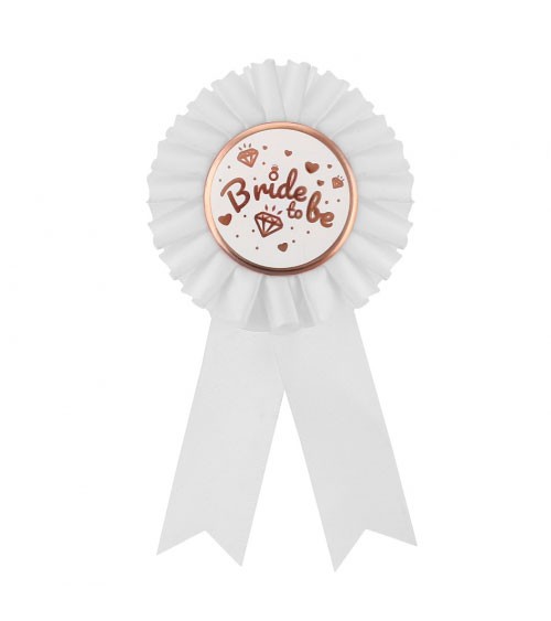 Orden "Bride to be" - weiß, rosegold