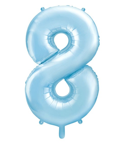Supershape-Folienballon "8" - pastellblau - 86 cm