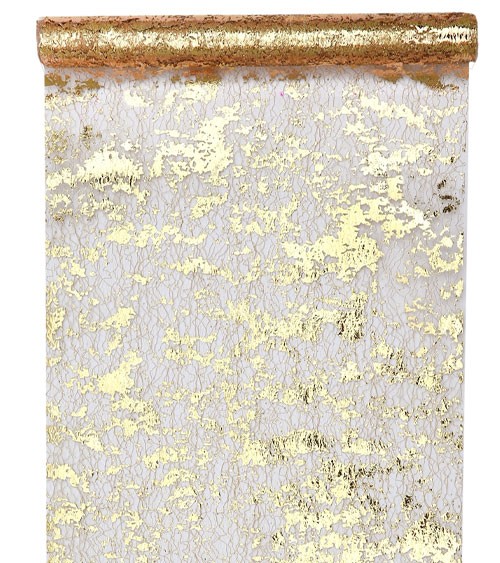 Tischläufer in Metallic-Netzoptik - gold - 28 cm x 5 m