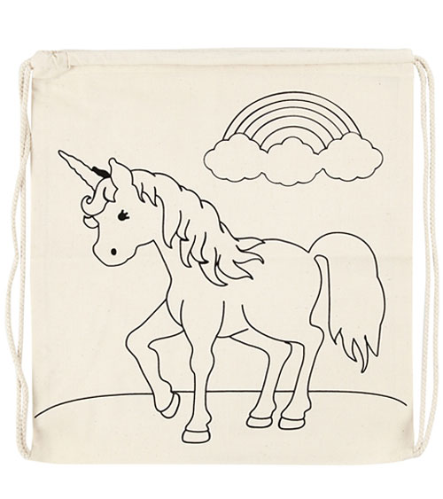 Turnbeutel Zum Ausmalen Einhorn 37 X 41 Cm