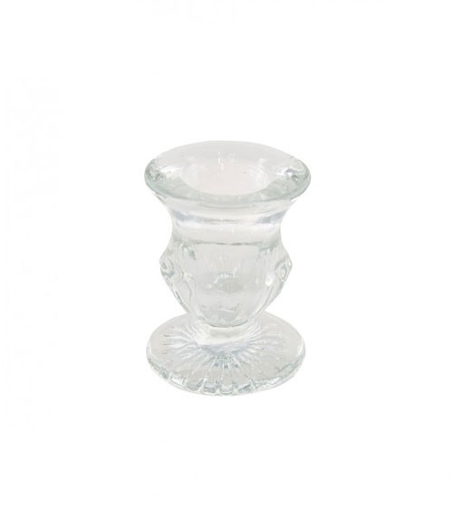 Stabkerzenhalter aus Glas "Antik" - 5 x 6,3 cm