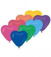 Herz-Luftballons - Farbmix Regenbogen - 50 Stück