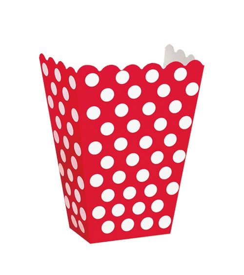 Süßigkeitenboxen "Big Dots" - rot - 8 Stück