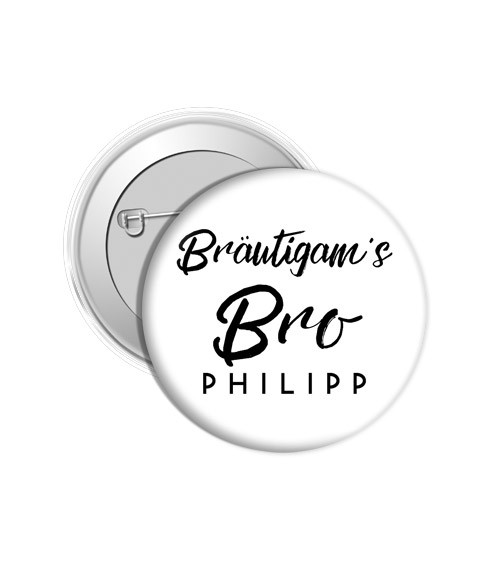 Dein Button "Bräutigam's Bro" - Wunschname & Farbwahl