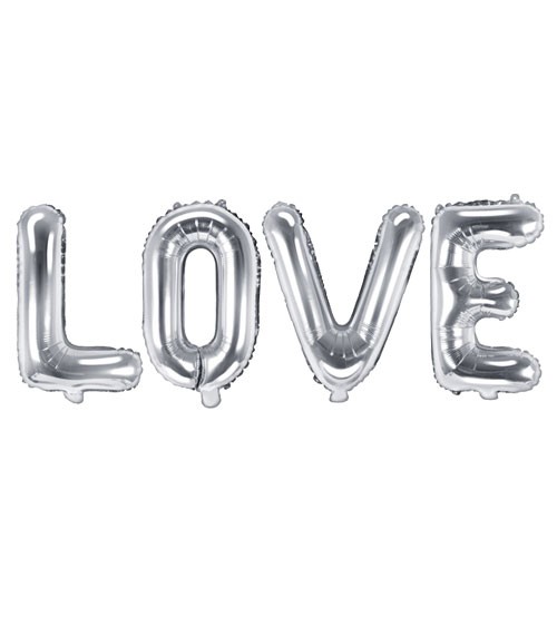 Folienballon-Set "Love" - silber - 140 x 35 cm