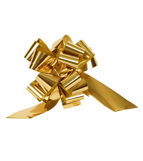Ziehschleifen - metallic gold - 5 Stück