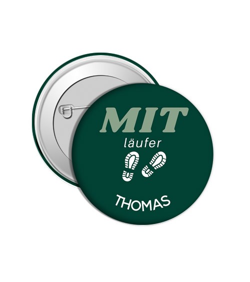 Dein Button "MIT Läufer" - Wunschname