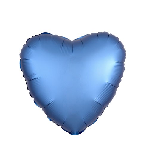 Herz-Folienballon „Satin Luxe“ – blau – 43 cm