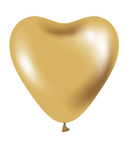 Herz-Luftballons - 30 cm - platin gold - 6 Stück