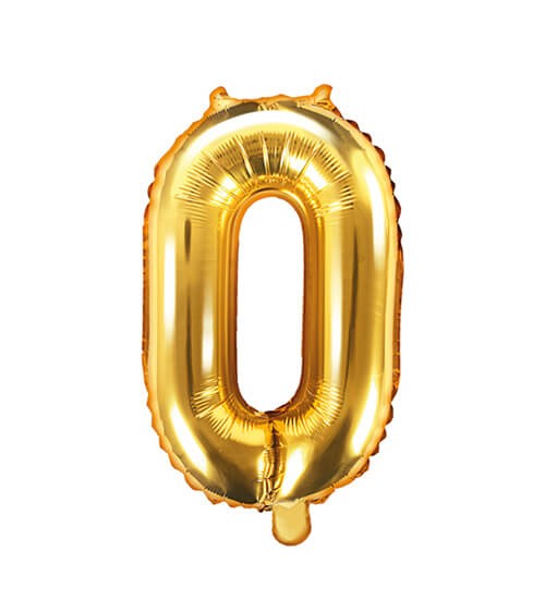 Folienballon Zahl "0" - gold - 35 cm