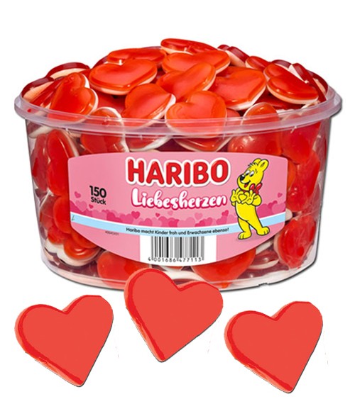 Haribo Liebesherzen Fruchtgummi - 150 Stück