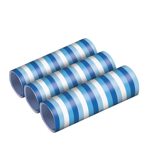 Papierluftschlangen "Farbmix Blau" - 3 Stück