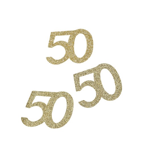 Streuteile "50" - glitter gold - 10 Stück