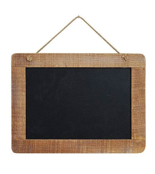 60 x 40 cm Kreidetafel in schwarz mit hellem Holzrahmen 