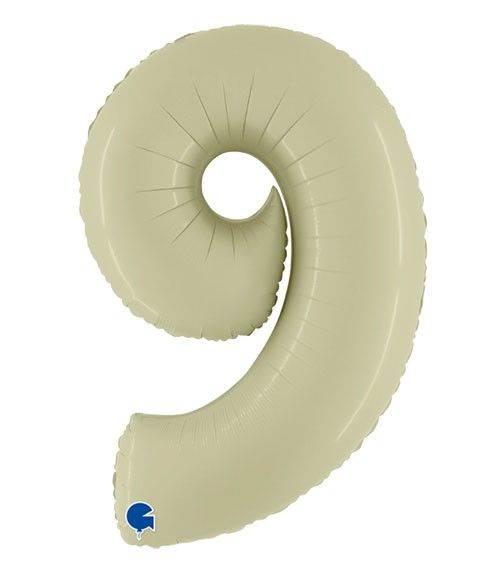 Folienballon Zahl "9" - satin olive - 102 cm