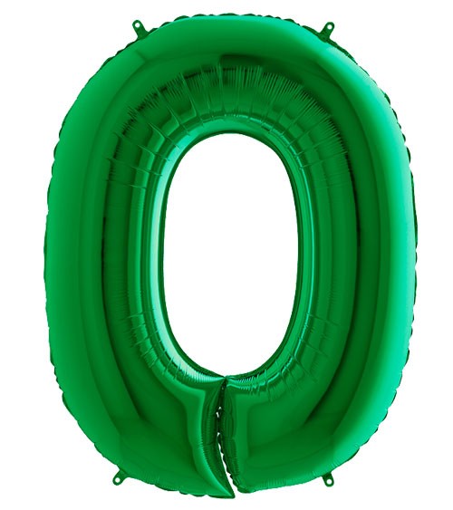 Folienballon Zahl "0" - metallic green - 102 cm