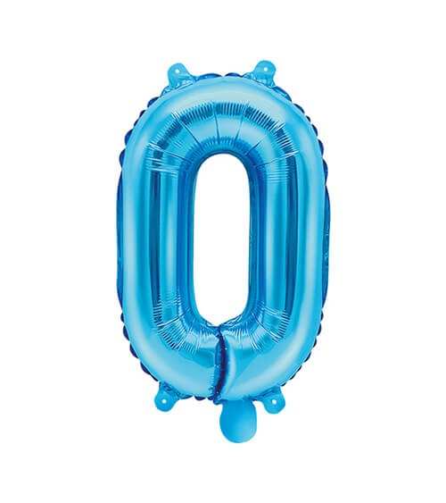 Folienballon Zahl "0" - blau - 35 cm