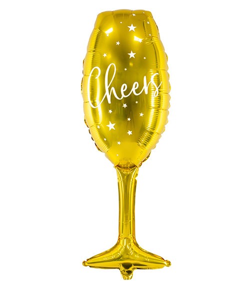 Supershape-Folienballon Sektglas "Cheers" - 28 x 80 cm