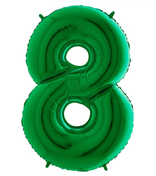 Folienballon Zahl "8" - metallic green - 102 cm