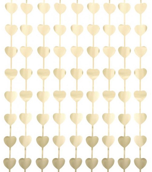 Herz-Vorhang - matt hellgold - 1 x 2 m