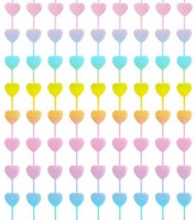 Herz-Vorhang - Macaron pastell - 1 x 2 m