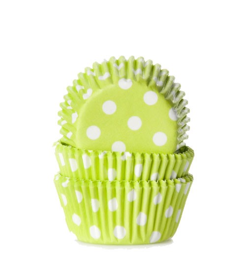 60 Mini-Muffinförmchen "Big Dots" - hellgrün