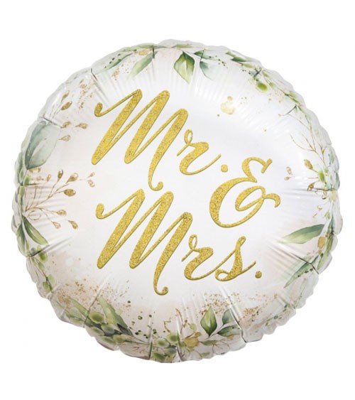 Folienballon "Mr & Mrs" - Eukalyptus - 45 cm
