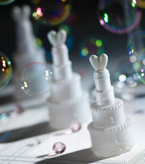 Seifenblasen "Hochzeitstorte" - weiß - 24 Stück