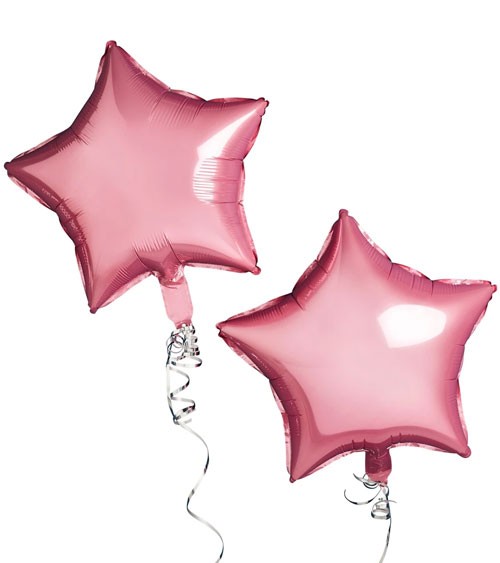 Stern-Folienballon - metallic pink - 2 Stück