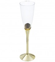 Sektgläser aus Kunststoff - gold - 6 Stück