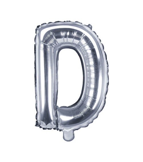 Folienballon Buchstabe "D" - silber - 35 cm