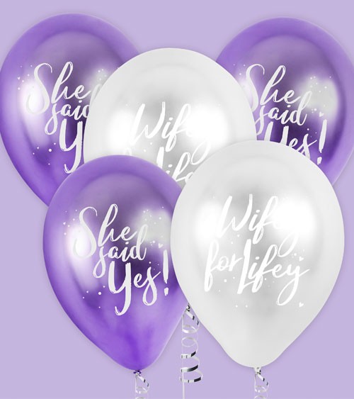 Luftballon-Set "Wifey for Lifey & She said Yes" - 5-teilig