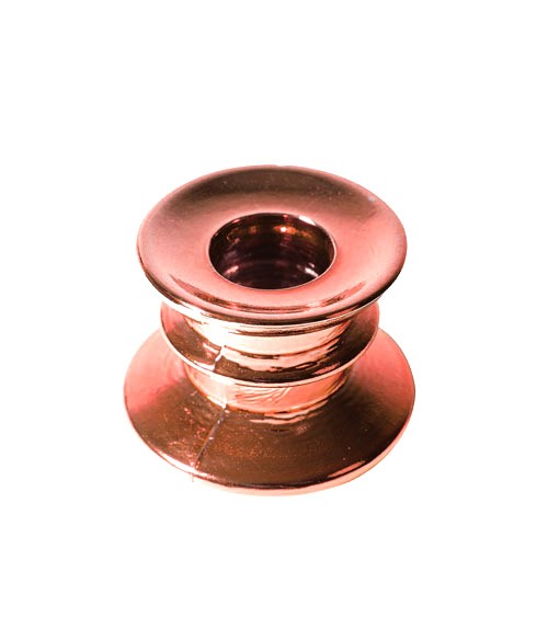 Stabkerzenhalter aus Glas - roségold - 4 cm