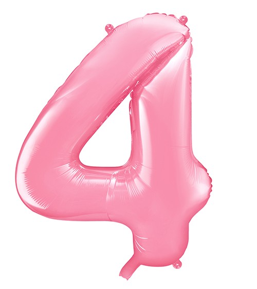 Supershape-Folienballon "4" - rosa - 86 cm