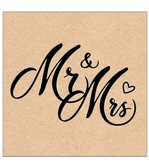 Servietten "Mr & Mrs" - nature - 20 Stück