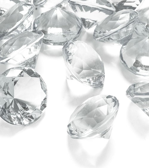 Streudeko "Diamant" - klar - 3 cm - 5 Stück