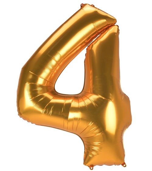 JumboShape-Folienballon Zahl "4" - gold - 91 x 137 cm