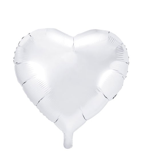 Herz-Folienballon - weiß - 45 cm
