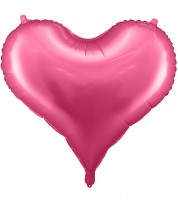 Großer Satin-Folienballon "Herz" - pink - 75 cm
