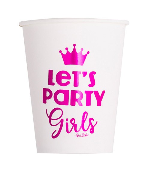Pappbecher "Let's Party Girls" - 8 Stück