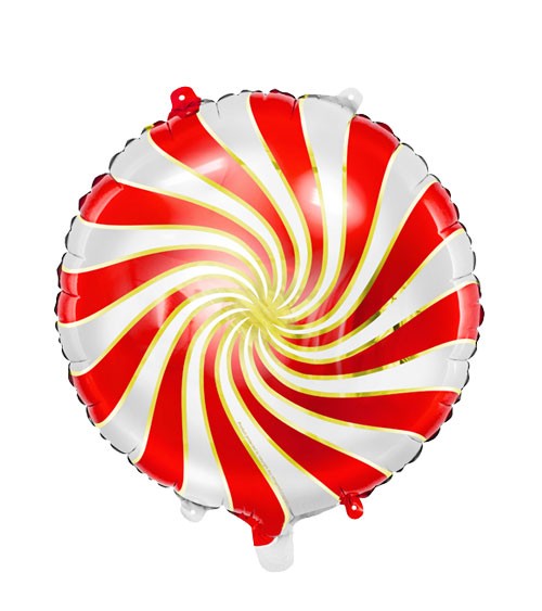 Folienballon "Candy" - rot & weiß - 35 cm