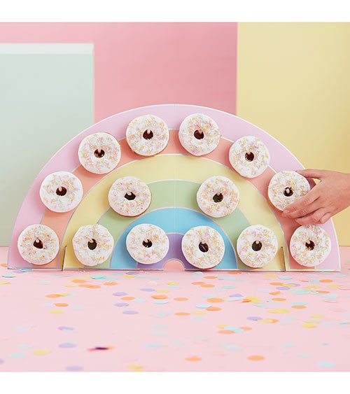 Regenbogen-Donut-Wand - pastell - 64,5 x 32,5 cm