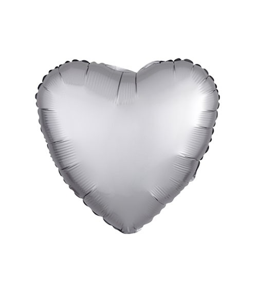 Herz-Folienballon „Satin Luxe“ – silber – 43 cm