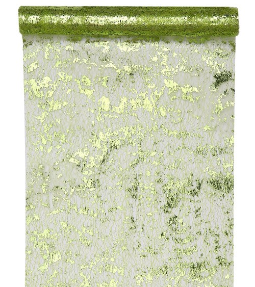 Tischläufer in Metallic-Netzoptik - hellgrün - 28 cm x 5 m